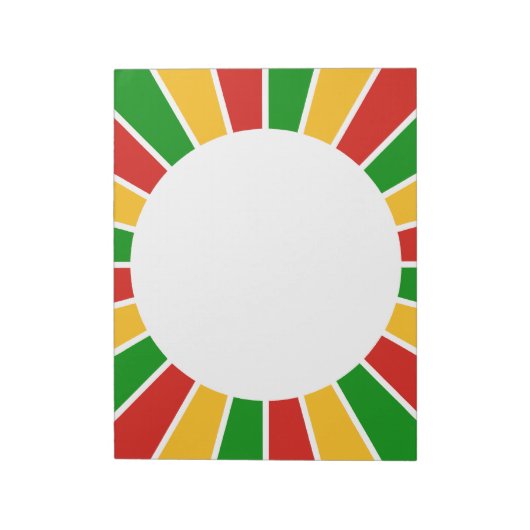 RASTAFARI FLAG BUTTON RAYS + Ihr Zeichen oder Mono Notizblock (Rotiert)
