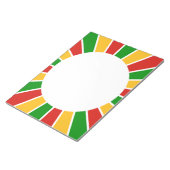 RASTAFARI FLAG BUTTON RAYS + Ihr Zeichen oder Mono Notizblock (angewinkelt)