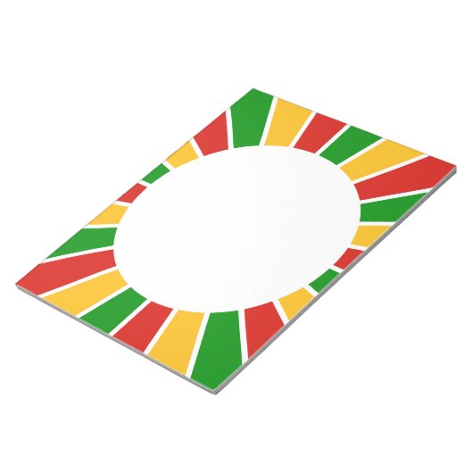 RASTAFARI FLAG BUTTON RAYS + Ihr Zeichen oder Mono Notizblock (angewinkelt)