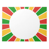 RASTAFARI FLAG BUTTON RAYS + Ihr Zeichen oder Mono Notizblock (Vorderseite)