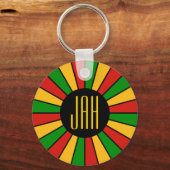 RASTAFARI FLAG BUTTON RAYS + Ihr Zeichen oder Mono Schlüsselanhänger (Vorderseite)