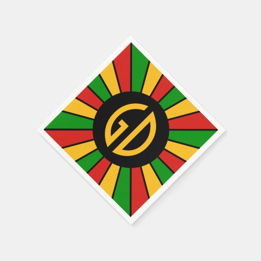 RASTAFARI FLAG BUTTON RAYS + Ihr Zeichen oder Mono Serviette (Ecke)