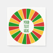 RASTAFARI FLAG BUTTON RAYS + Ihr Zeichen oder Mono Serviette (Vorderseite)