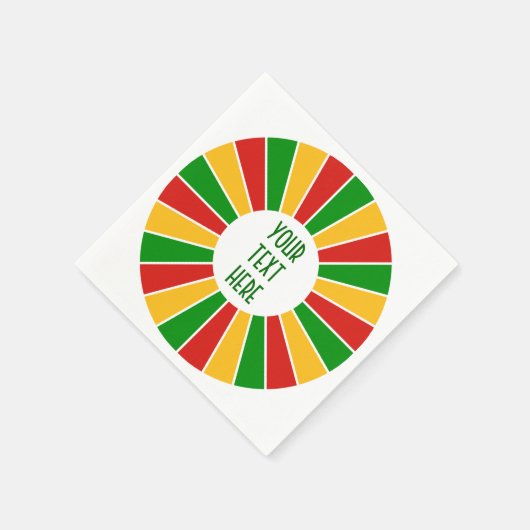 RASTAFARI FLAG BUTTON RAYS + Ihr Zeichen oder Mono Serviette (Ecke)