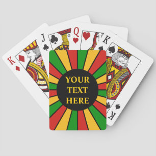 RASTAFARI FLAG BUTTON RAYS + Ihr Zeichen oder Mono Spielkarten