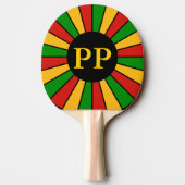 RASTAFARI FLAG BUTTON RAYS + Ihr Zeichen oder Mono Tischtennis Schläger (Rückseite)