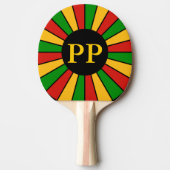 RASTAFARI FLAG BUTTON RAYS + Ihr Zeichen oder Mono Tischtennis Schläger (Vorderseite)