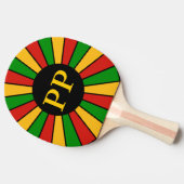 RASTAFARI FLAG BUTTON RAYS + Ihr Zeichen oder Mono Tischtennis Schläger (Seitenansicht)