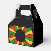 RASTAFARI FLAG BUTTON RAYS + Ihr Zeichen oder Text Geschenkschachtel (Rückseite)