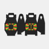 RASTAFARI FLAG BUTTON RAYS + Ihr Zeichen oder Text Geschenkschachtel (Ungefaltet)