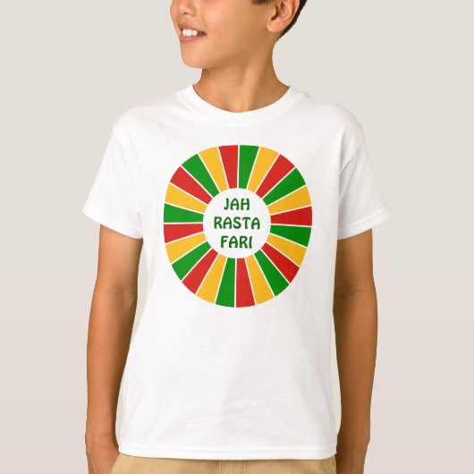 RASTAFARI FLAG BUTTON RAYS + Ihr Zeichen oder Text T-Shirt (Vorderseite)