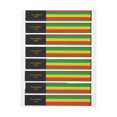 RASTAFARI FLAG FARBEN + Ihr Text Rundum-Adressaufkleber (Bogen)