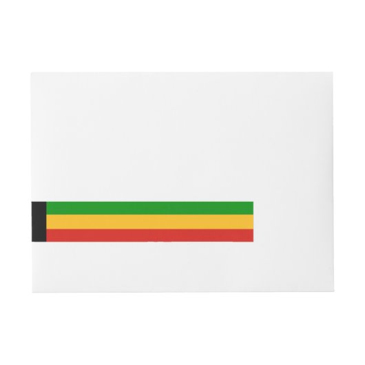 RASTAFARI FLAG FARBEN + Ihr Text Rundum-Adressaufkleber (Vorderseite)