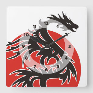 RASTAFARI FLAG FARBEN + Ihre Ideen Quadratische Wanduhr