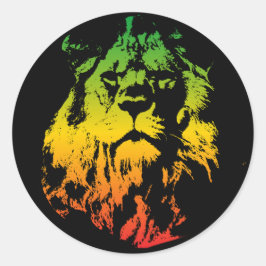 Rastafari Flag farbige Löwe von Judah Runder Aufkleber