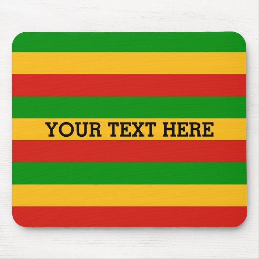 RASTAFARI FLAG FLAG FARBEN + Ihr Text Mousepad (Vorne)