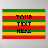 RASTAFARI FLAG FLAG FARBEN + Ihr Text Poster (Vorne)