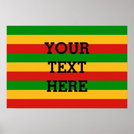 RASTAFARI FLAG FLAG FARBEN + Ihr Text Poster (Vorne)