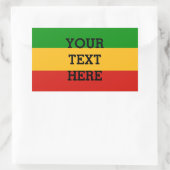 RASTAFARI FLAG FLAG FARBEN + Ihr Text Rechteckiger Aufkleber (Tasche)