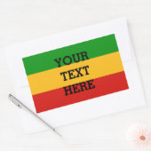 RASTAFARI FLAG FLAG FARBEN + Ihr Text Rechteckiger Aufkleber (Umschlag)