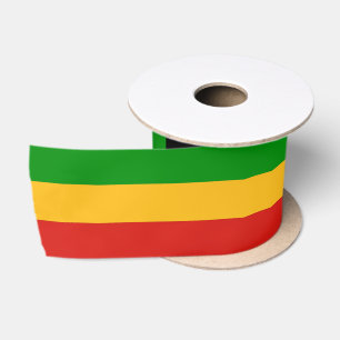 RASTAFARI FLAG FLAG FARBEN + Ihr Text Satinband