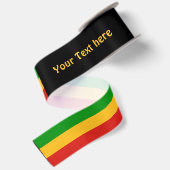 RASTAFARI FLAG FLAG FARBEN + Ihr Text Satinband (Rückseite)