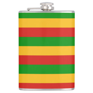 RASTAFARI FLAG FLAG FARBEN + Ihre Ideen Flachmann