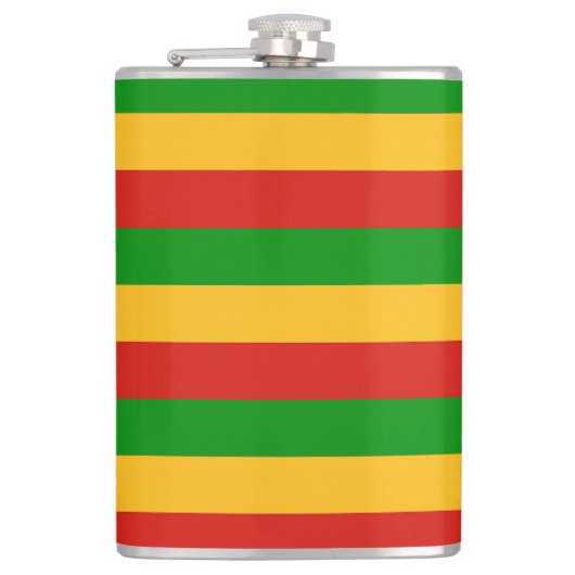 RASTAFARI FLAG FLAG FARBEN + Ihre Ideen Flachmann (Vorderseite)