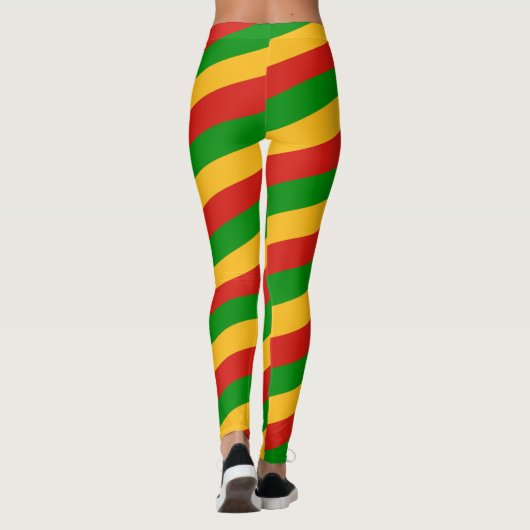 RASTAFARI FLAG FLAG FARBEN Streifen + Ihre Ideen Leggings (Rückseite)