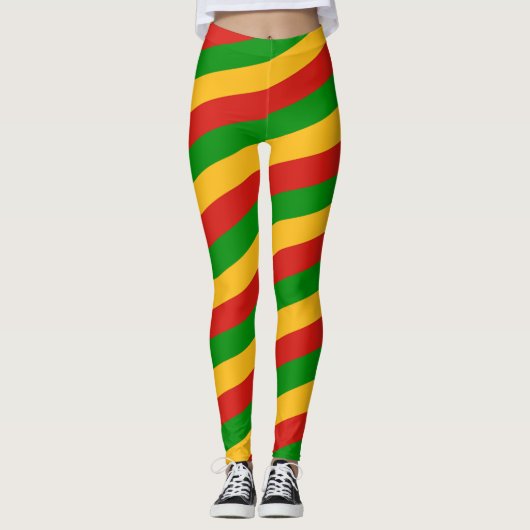 RASTAFARI FLAG FLAG FARBEN Streifen + Ihre Ideen Leggings (Vorderseite)