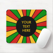 RASTAFARI-FLAGGE KNOPF STRAHLEN + dein Zeichen ode Mousepad (Mit Mouse)