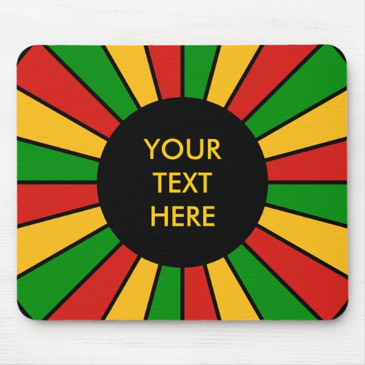 RASTAFARI-FLAGGE KNOPF STRAHLEN + dein Zeichen ode Mousepad (Vorne)