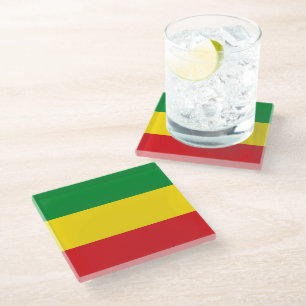 Rastafari-Flagge Rasta Äthiopien Glasuntersetzer