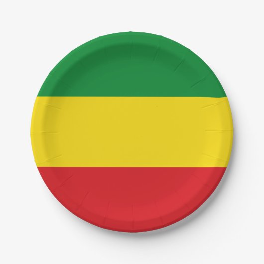 Rastafari-Flagge Rasta Äthiopien Pappteller (Vorderseite)