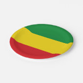 Rastafari-Flagge Rasta Äthiopien Pappteller (Schrägansicht)