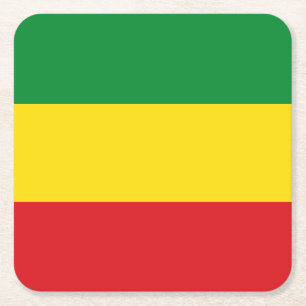 Rastafari-Flagge Rasta Äthiopien Rechteckiger Pappuntersetzer
