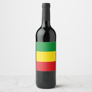 Rastafari-Flagge Rasta Äthiopien Weinetikett