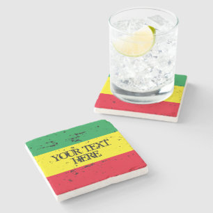 Rastafari-Flagge Reggae-Musik grün gelb rot Geträn Steinuntersetzer