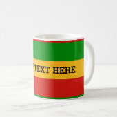 RASTAFARI FLAGGEN-FARBEN + Ihr Text Kaffeetasse (VorderseiteRechts)