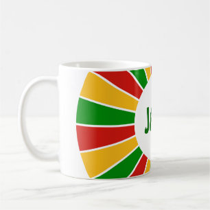RASTAFARI FLAGGEN-KNOPF-STRAHLEN + Ihr Zeichen Kaffeetasse