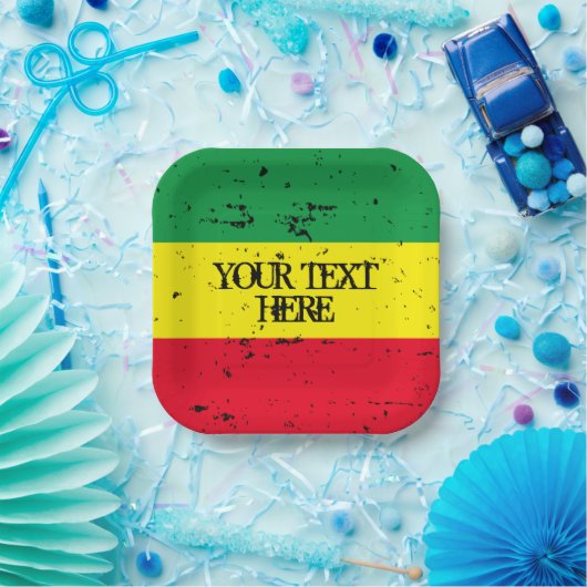 Rastafari-Flaggen-Reggae-Theme benutzerdefinierte Pappteller (Party)