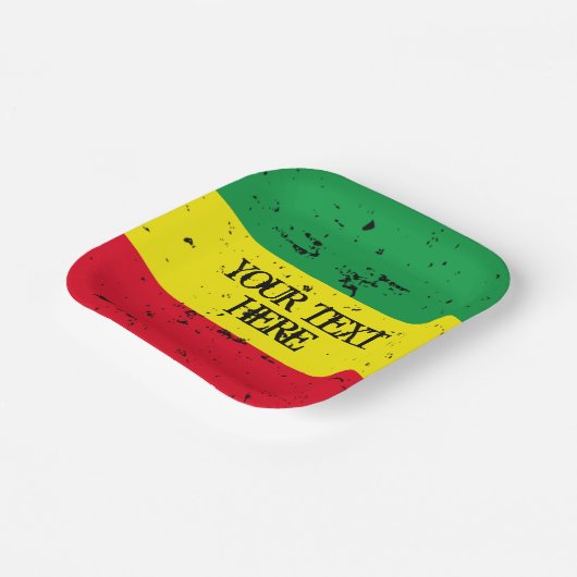 Rastafari-Flaggen-Reggae-Theme benutzerdefinierte Pappteller (Gewinkelt)