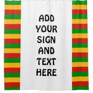 RASTAFARI-FLAGGENFARBEN + deine Ideen Duschvorhang