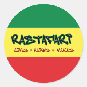 Rastafari lebt Herrschaftsregelaufkleber Runder Aufkleber