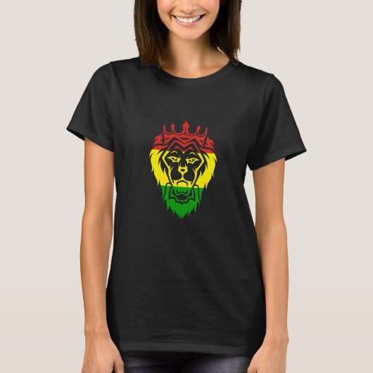 Rastafari Lion Head Jamaica Souvenir Rasta Roots R T-Shirt (Vorderseite)