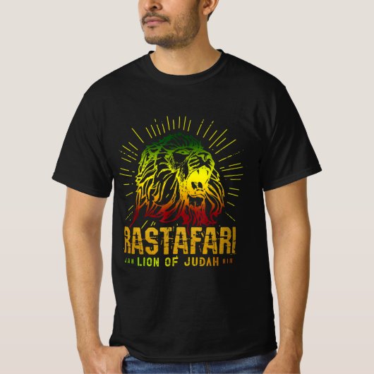 Rastafari Lion of Judah - Jah Him Reggae Music T-Shirt (Vorderseite)