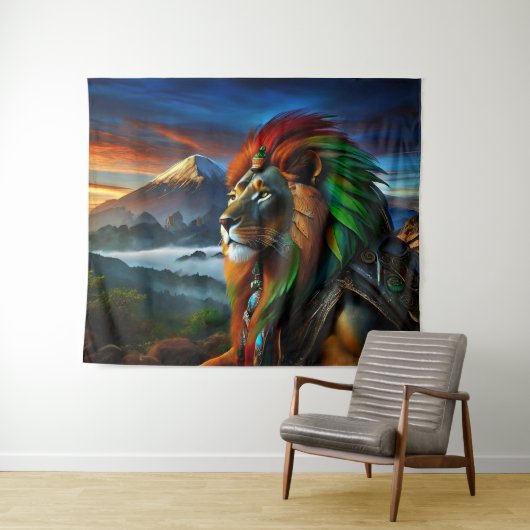 Rastafari Lion Prince Wandteppich (Beispiel (Horizontal))