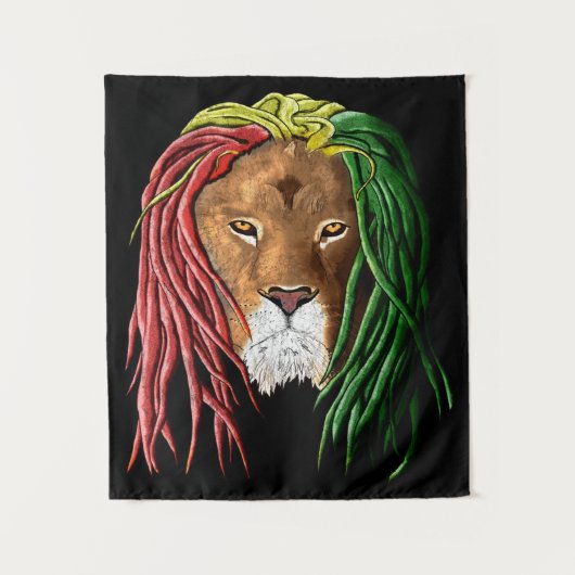 Rastafari Lion Wandteppich (Vorderseite)