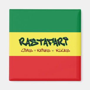 Rastafari Lives Reigns Rules Magnet
