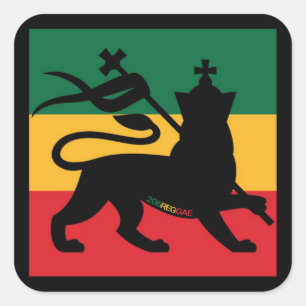 Rastafari Löwe Judah quadratischen Aufklebers Quadratischer Aufkleber